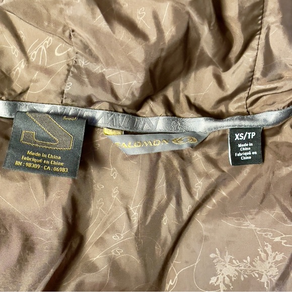 Salomon XS/P Women's Light Brown/grey fur Hooded Puffer Jacket, down - Picture 8 of 15